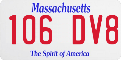 MA license plate 106DV8
