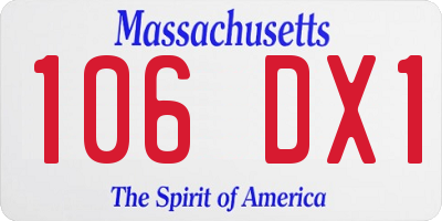 MA license plate 106DX1