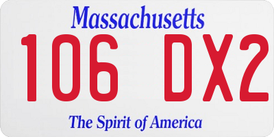 MA license plate 106DX2