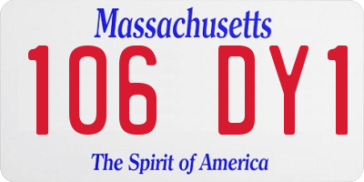MA license plate 106DY1