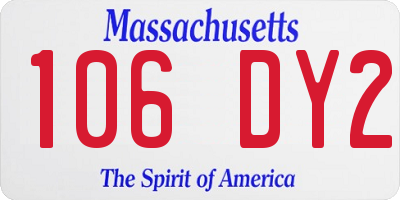 MA license plate 106DY2