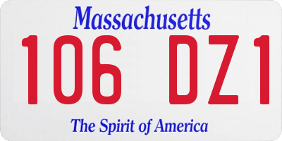 MA license plate 106DZ1