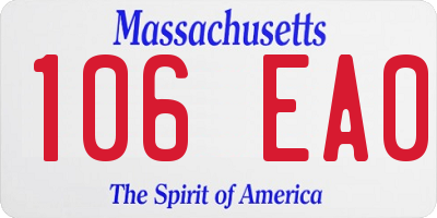 MA license plate 106EA0