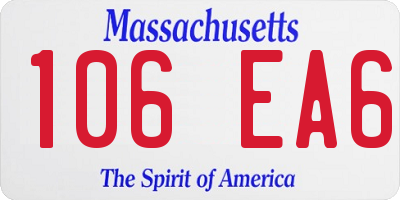 MA license plate 106EA6