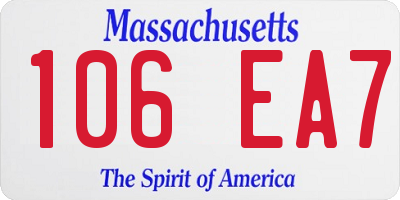 MA license plate 106EA7