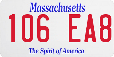 MA license plate 106EA8