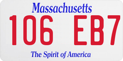 MA license plate 106EB7