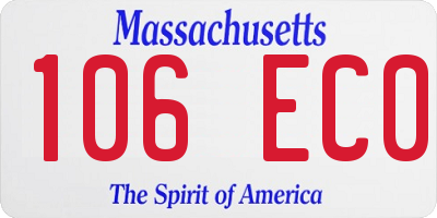 MA license plate 106EC0