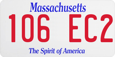 MA license plate 106EC2
