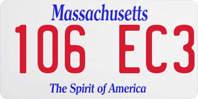 MA license plate 106EC3