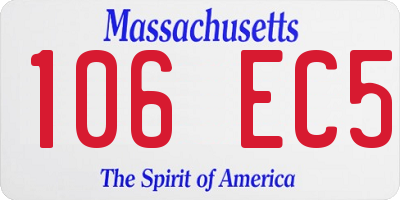 MA license plate 106EC5