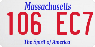 MA license plate 106EC7