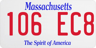 MA license plate 106EC8