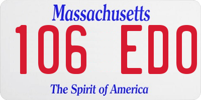 MA license plate 106ED0