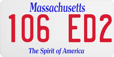 MA license plate 106ED2