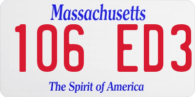 MA license plate 106ED3