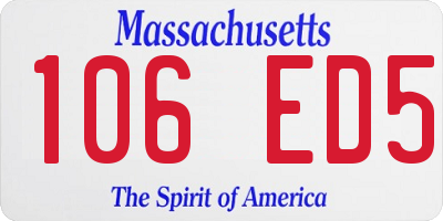 MA license plate 106ED5