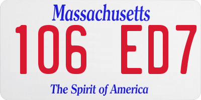MA license plate 106ED7