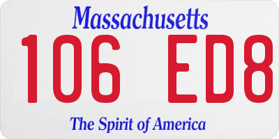 MA license plate 106ED8