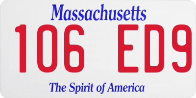 MA license plate 106ED9