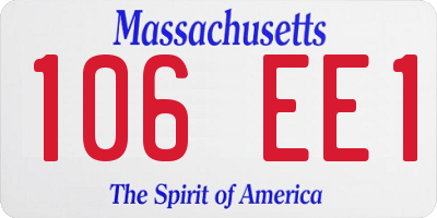 MA license plate 106EE1