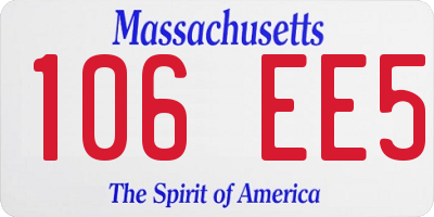 MA license plate 106EE5