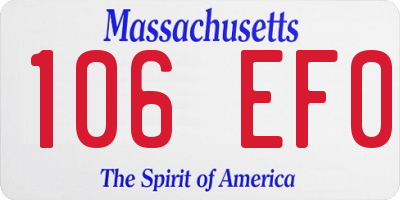 MA license plate 106EF0
