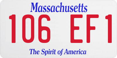 MA license plate 106EF1