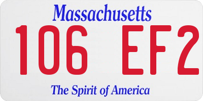 MA license plate 106EF2