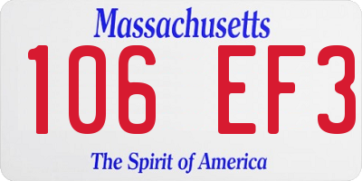 MA license plate 106EF3
