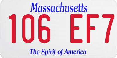 MA license plate 106EF7