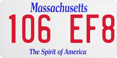 MA license plate 106EF8