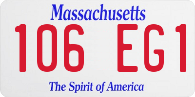 MA license plate 106EG1