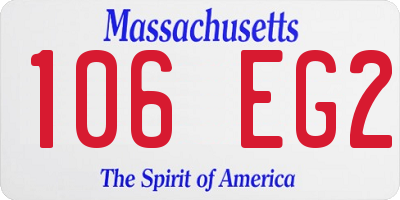 MA license plate 106EG2