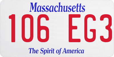 MA license plate 106EG3