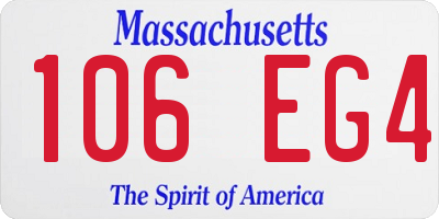 MA license plate 106EG4