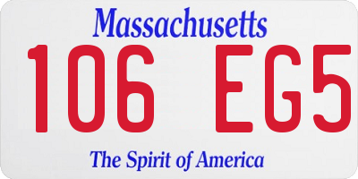 MA license plate 106EG5