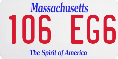 MA license plate 106EG6