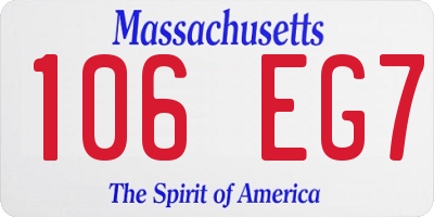 MA license plate 106EG7