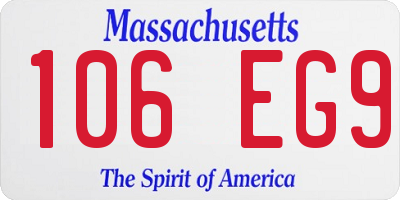 MA license plate 106EG9