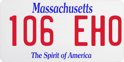 MA license plate 106EH0