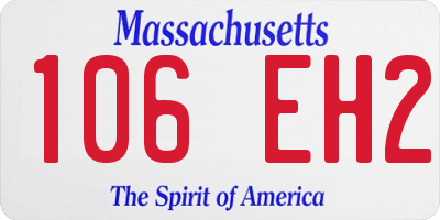 MA license plate 106EH2
