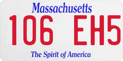 MA license plate 106EH5