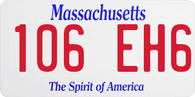 MA license plate 106EH6