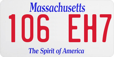 MA license plate 106EH7