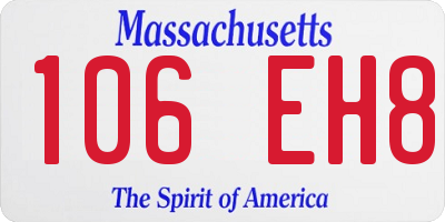 MA license plate 106EH8