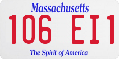 MA license plate 106EI1