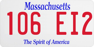 MA license plate 106EI2