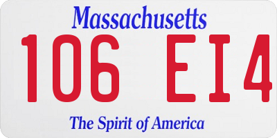 MA license plate 106EI4