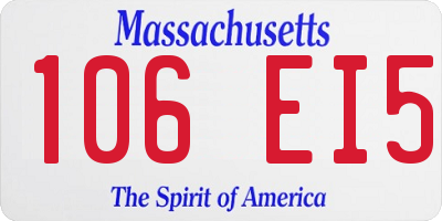 MA license plate 106EI5
